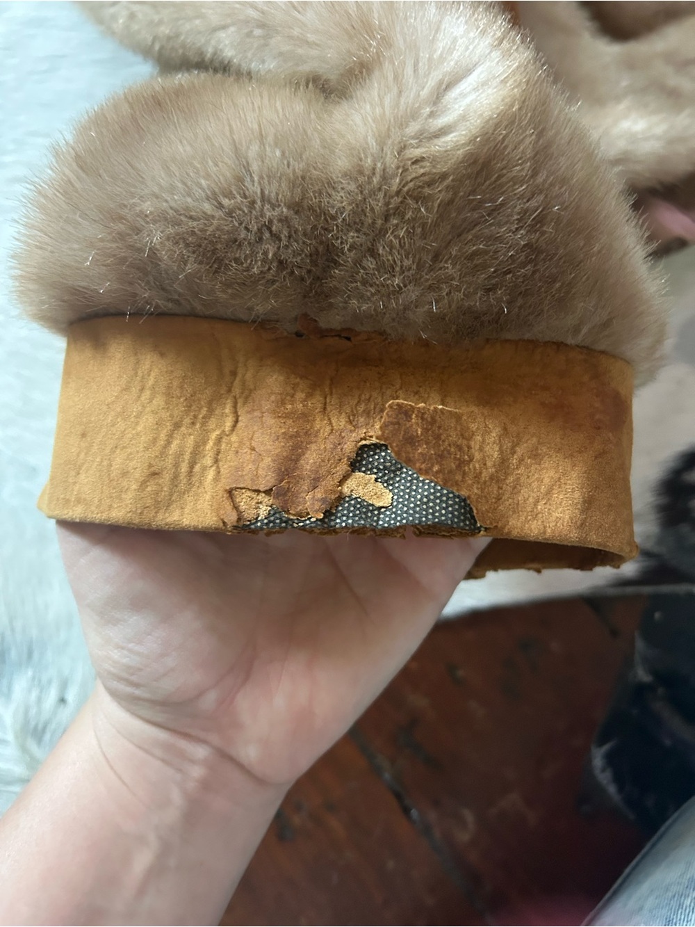 Brown Shearling Trench Coat - Women's Luxe Suede and Fur - Picture 9 of 10